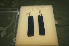 Item F100 Silver earrings Blue Acrylic $20.