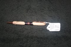 SOLD  Item D112 Hardened Maple Burl and acrylic pen copper $25.00
