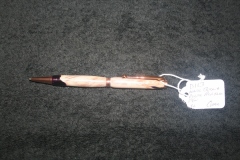 SOLD  Item D113 Hardened Maple Burl and purple acrylic pen Copper $25.00