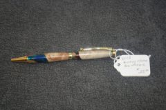 SOLD Item # D128 Petrified Maple Burl and Acrylic Gold S/L pen $25.00